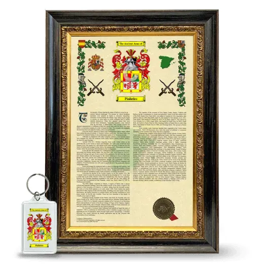 Pinheiro Framed Armorial History and Keychain - Heirloom