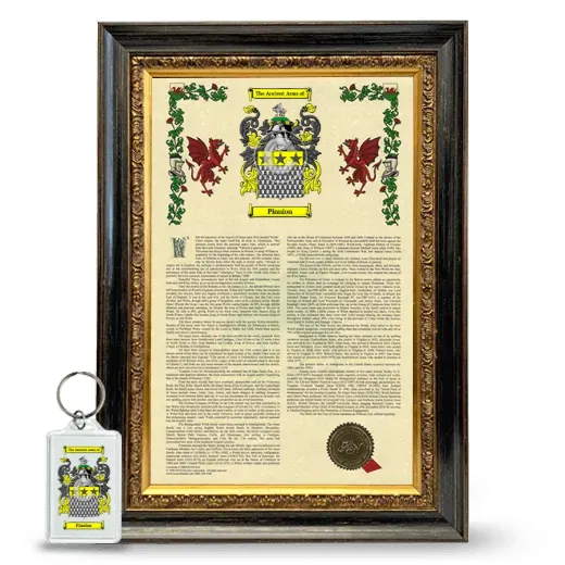 Pinnion Framed Armorial History and Keychain - Heirloom