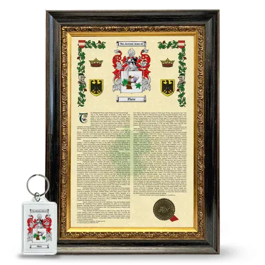 Plate Framed Armorial History and Keychain - Heirloom
