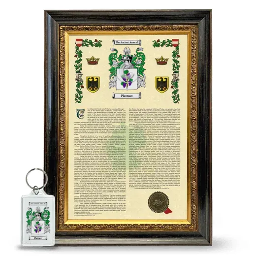 Plattner Framed Armorial History and Keychain - Heirloom