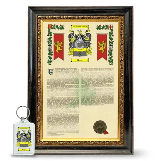 Pleger Framed Armorial History and Keychain - Heirloom