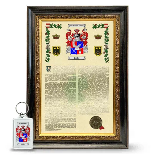 Poffer Framed Armorial History and Keychain - Heirloom