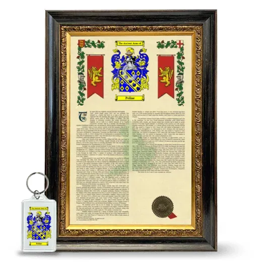 Poline Framed Armorial History and Keychain - Heirloom