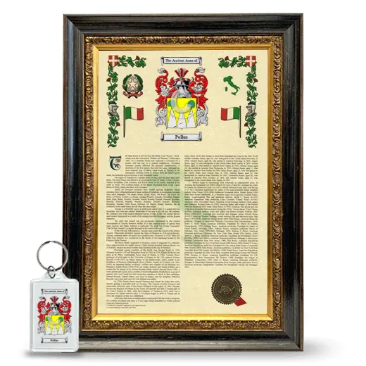 Pollus Framed Armorial History and Keychain - Heirloom