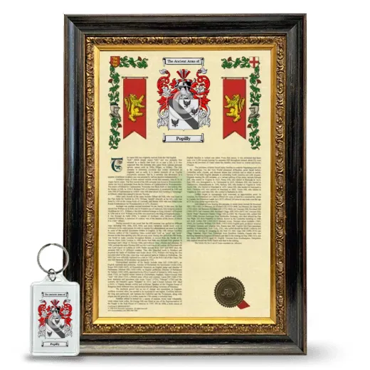 Popilly Framed Armorial History and Keychain - Heirloom