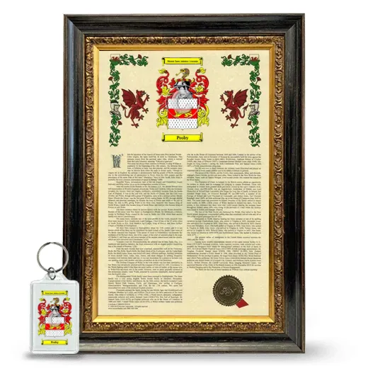 Proby Framed Armorial History and Keychain - Heirloom