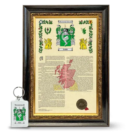 Profet Framed Armorial History and Keychain - Heirloom