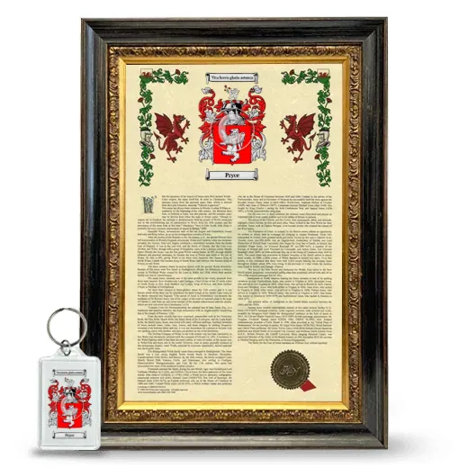 Pryce Framed Armorial History and Keychain - Heirloom