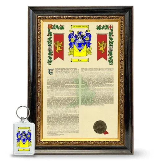 Pye Framed Armorial History and Keychain - Heirloom