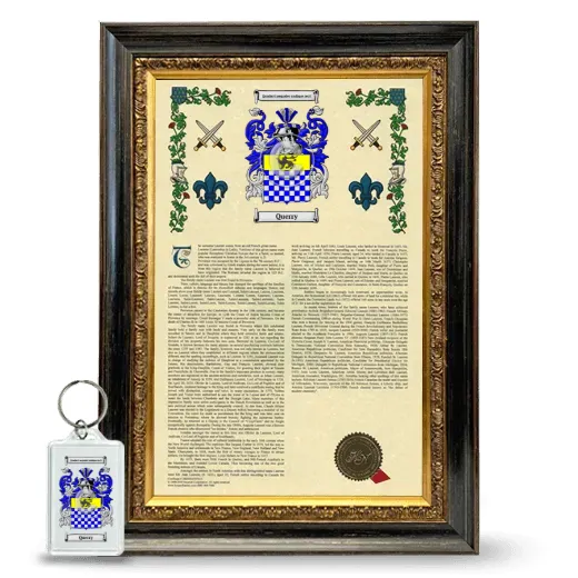 Querry Framed Armorial History and Keychain - Heirloom