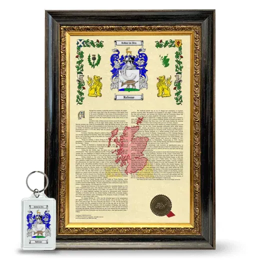 Rabone Framed Armorial History and Keychain - Heirloom