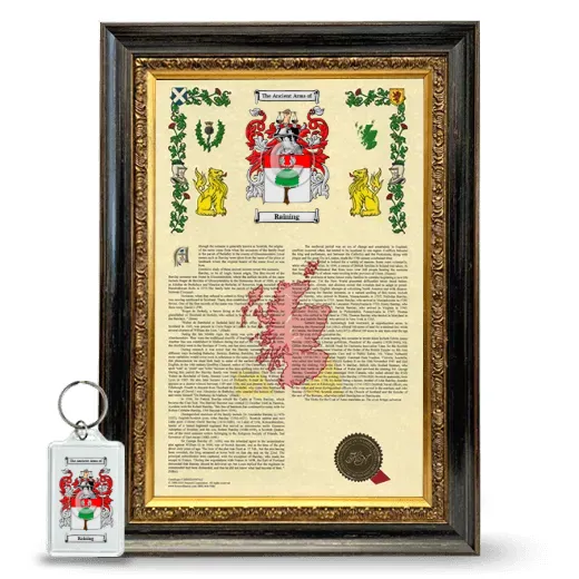 Raining Framed Armorial History and Keychain - Heirloom