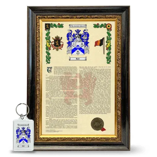 Rait Framed Armorial History and Keychain - Heirloom