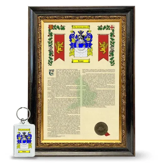 Ranar Framed Armorial History and Keychain - Heirloom