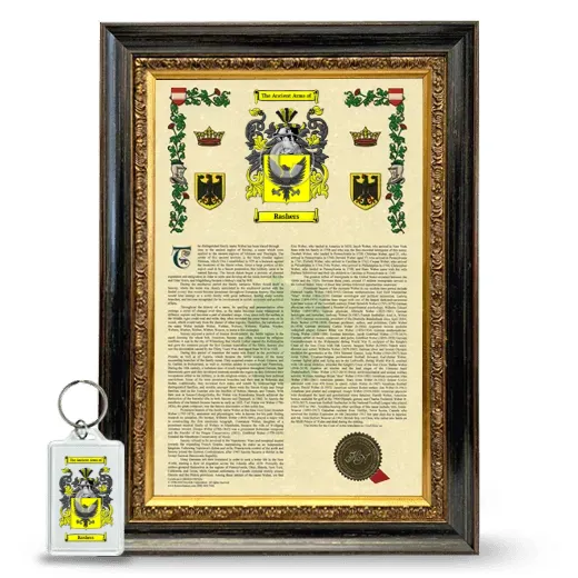 Rashers Framed Armorial History and Keychain - Heirloom