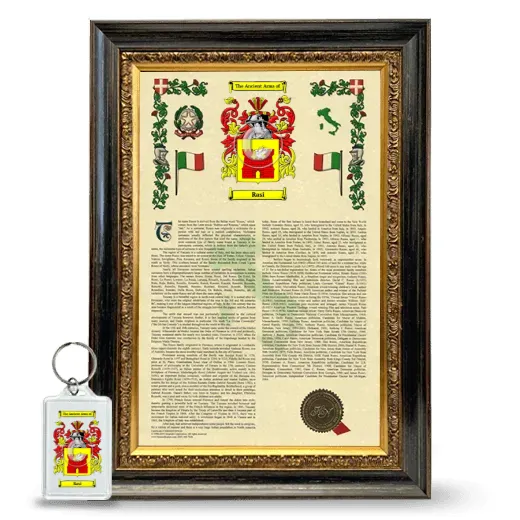 Rasi Framed Armorial History and Keychain - Heirloom