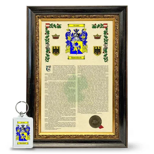 Rautenbach Framed Armorial History and Keychain - Heirloom