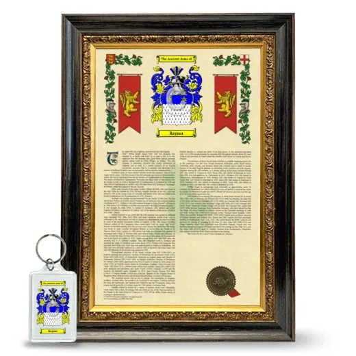 Raynar Framed Armorial History and Keychain - Heirloom