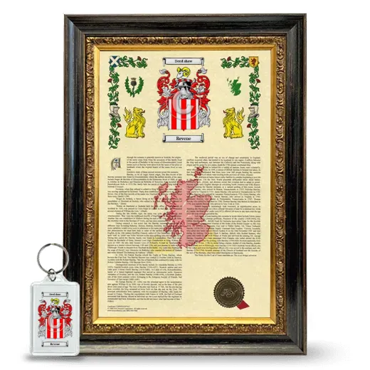Revene Framed Armorial History and Keychain - Heirloom