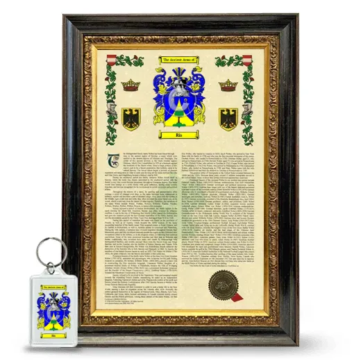 Ris Framed Armorial History and Keychain - Heirloom