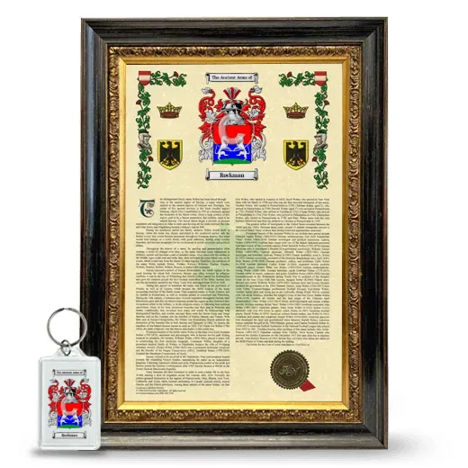 Rockman Framed Armorial History and Keychain - Heirloom