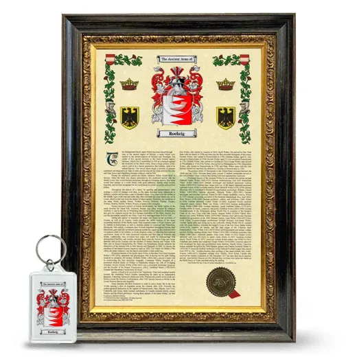 Roehrig Framed Armorial History and Keychain - Heirloom
