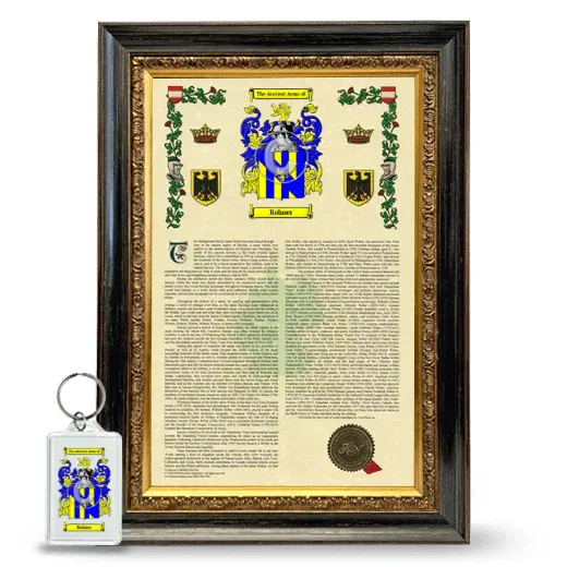 Rohner Framed Armorial History and Keychain - Heirloom