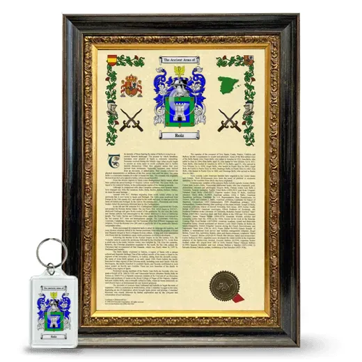 Roiz Framed Armorial History and Keychain - Heirloom
