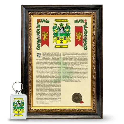 Rok Framed Armorial History and Keychain - Heirloom