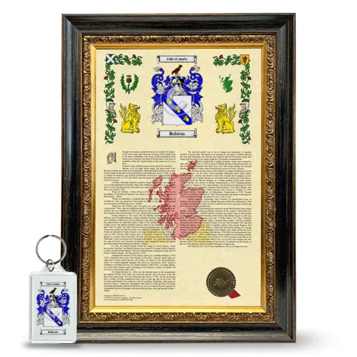 Rolston Framed Armorial History and Keychain - Heirloom