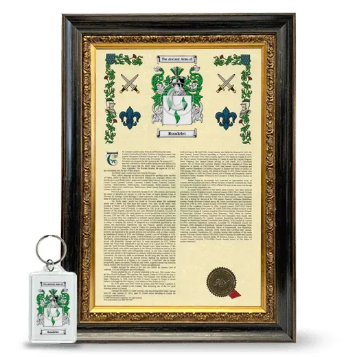 Rondelet Framed Armorial History and Keychain - Heirloom