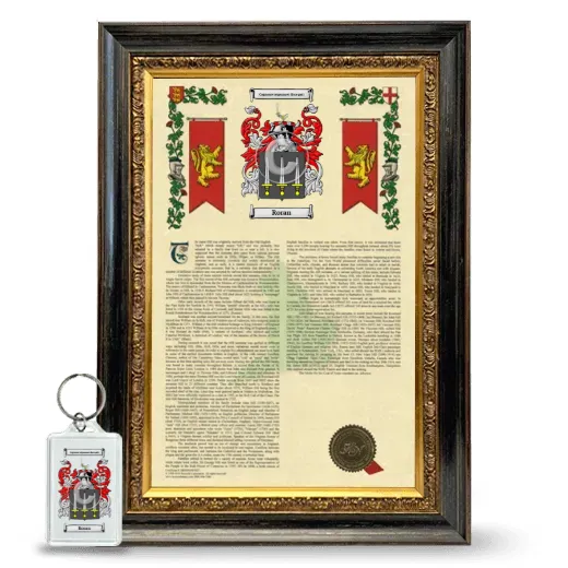 Roran Framed Armorial History and Keychain - Heirloom