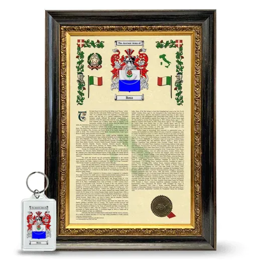 Rosa Framed Armorial History and Keychain - Heirloom