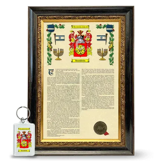 Rosenheim Framed Armorial History and Keychain - Heirloom