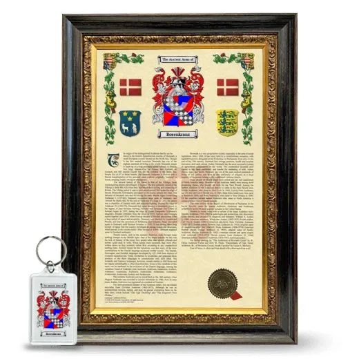 Rosenkranz Framed Armorial History and Keychain - Heirloom