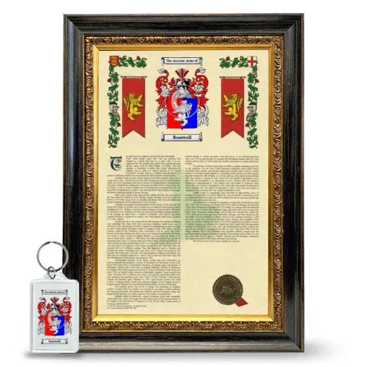 Rosewall Framed Armorial History and Keychain - Heirloom