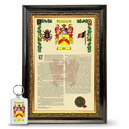 Rost Framed Armorial History and Keychain - Heirloom