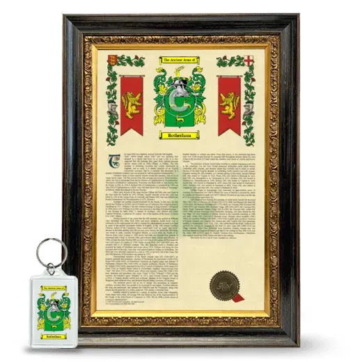 Rotherham Framed Armorial History and Keychain - Heirloom