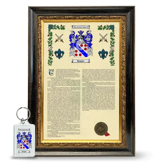 Rougier Framed Armorial History and Keychain - Heirloom
