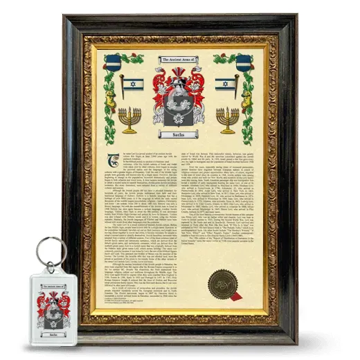 Sachs Framed Armorial History and Keychain - Heirloom