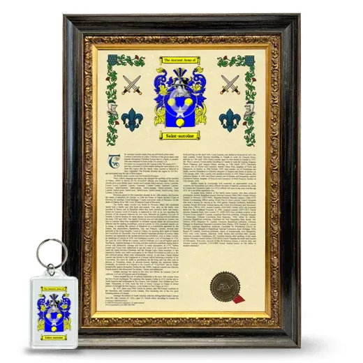 Saint-antoine Framed Armorial History and Keychain - Heirloom