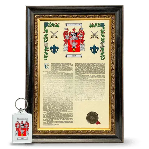 Salot Framed Armorial History and Keychain - Heirloom