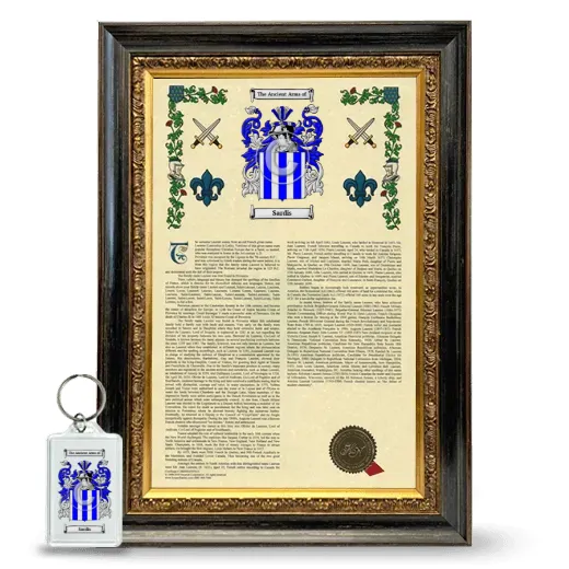Sardis Framed Armorial History and Keychain - Heirloom