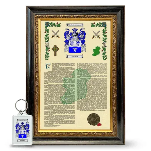 Scanlan Framed Armorial History and Keychain - Heirloom
