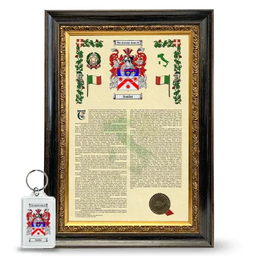 Scarlat Framed Armorial History and Keychain - Heirloom