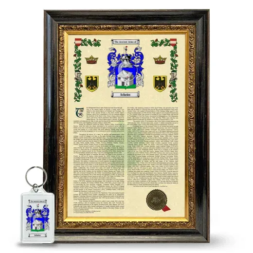 Scheier Framed Armorial History and Keychain - Heirloom