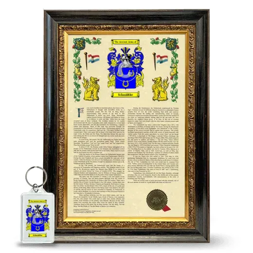 Schmidtke Framed Armorial History and Keychain - Heirloom