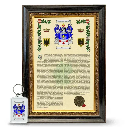 Schoen Framed Armorial History and Keychain - Heirloom