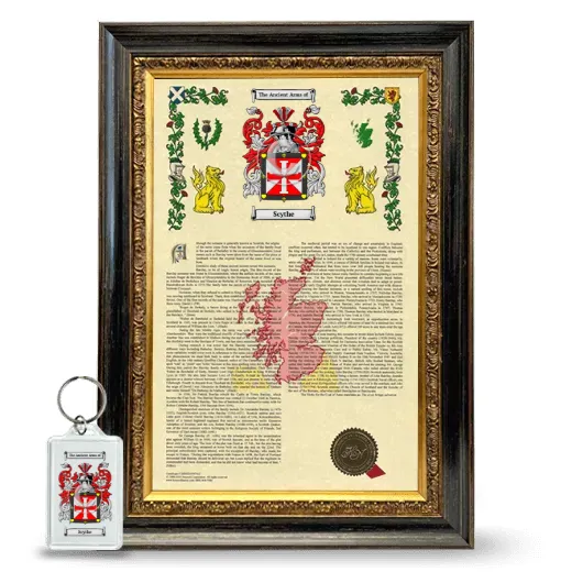 Scythe Framed Armorial History and Keychain - Heirloom