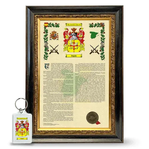 Seguis Framed Armorial History and Keychain - Heirloom